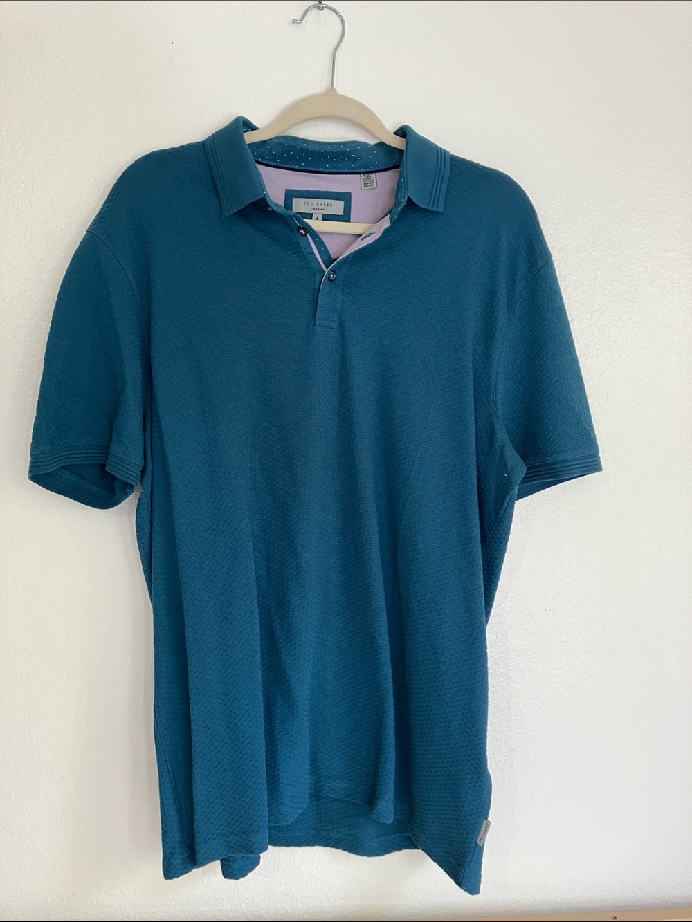 Ted Baker Teal Short Sleeve Polo with Contrast Trim